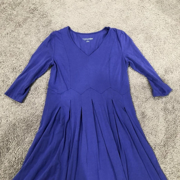 Soft Surroundings Birdsong Seamed Dress in Purple Iris Long Sleeve Size Medium - Picture 3 of 12